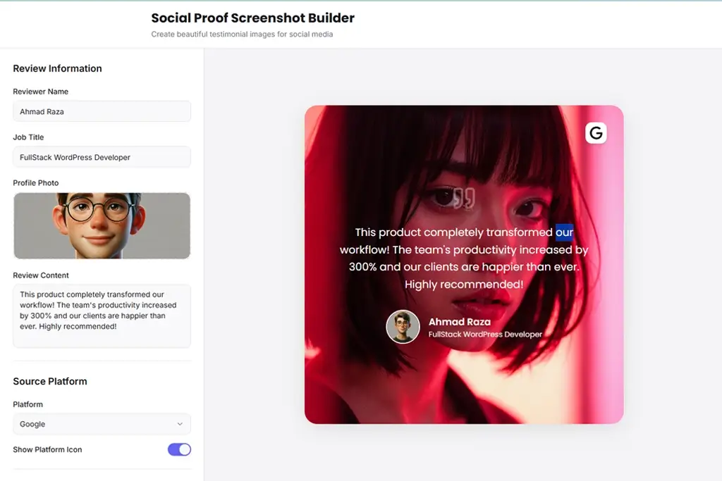 social-proof-screenshot-builder